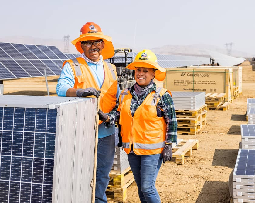 Blatter Company Employees Solar Panels Job Site