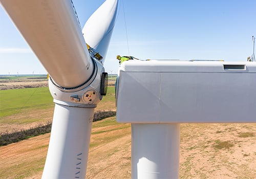 Wind Turbine At Blattner Energy Job Site
